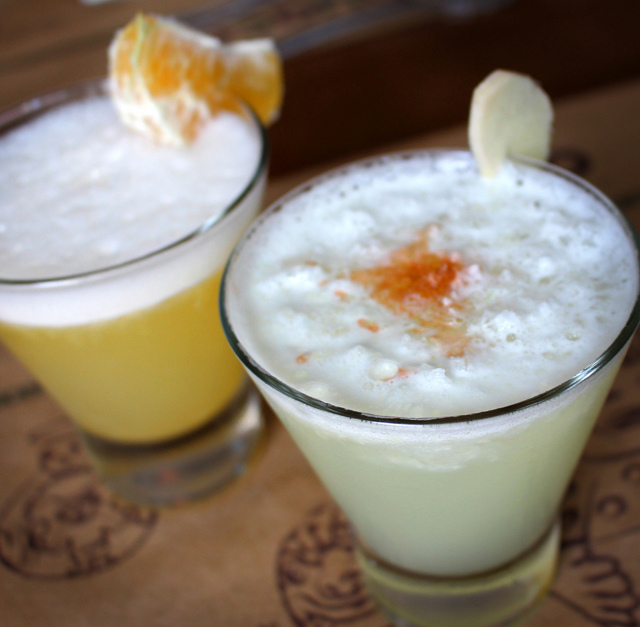 Bem feitos Mandarina Sour e Pisco Sour