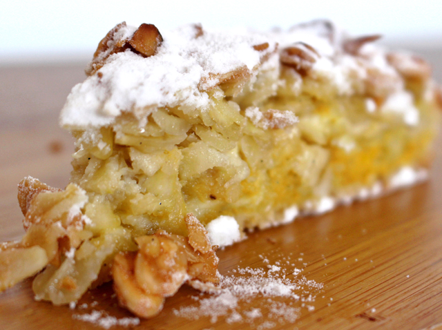 Torta de maçã da Bretanha: maçã, amêndoas e creme de baunilha