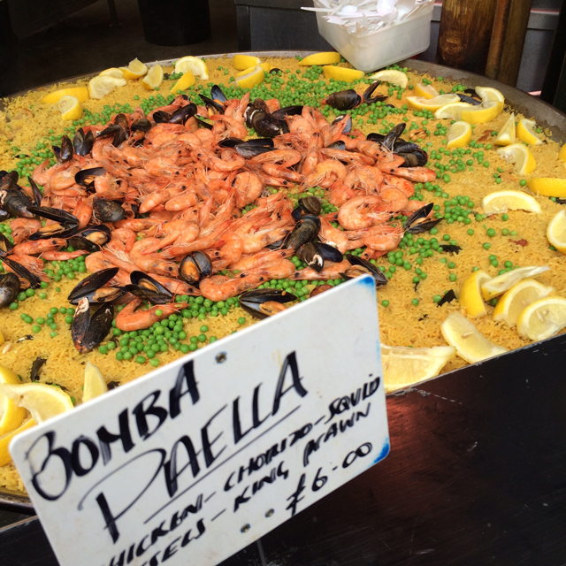 Paella em Borough Market: pra mim, o melhor mercado de comida de Londres