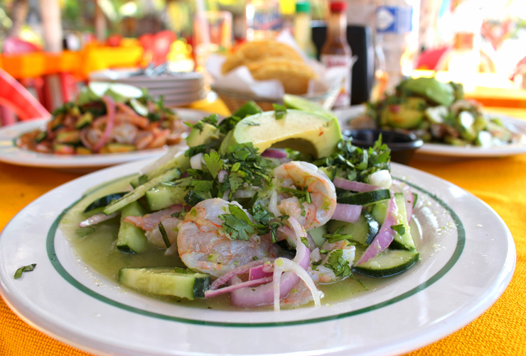 Aguachile do restaurante de praia Las Palmas, em San Pancho