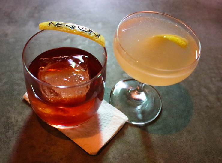 Do novo Negroni Bar: Negroni com gin Principe de Los Apostoles e Fitzgerald (gin Bombay Sapphire, açúcar e Angostura)