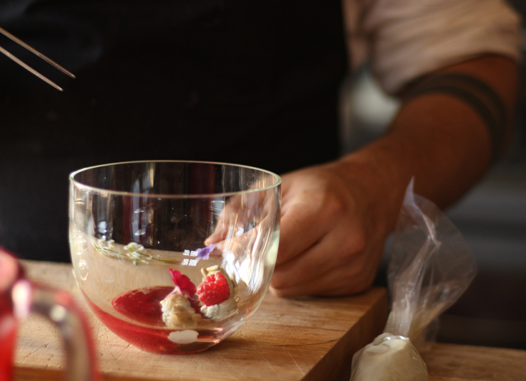 Gaspacho de framboesa, uma das sobremesas do novo menu do O Leão Vermelho