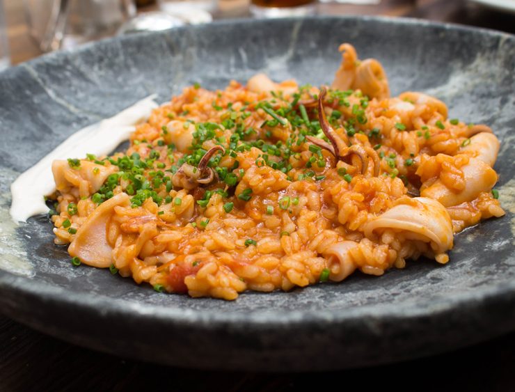 Arroz de lula do Teus: feito no forno com arroz bomba espanhol